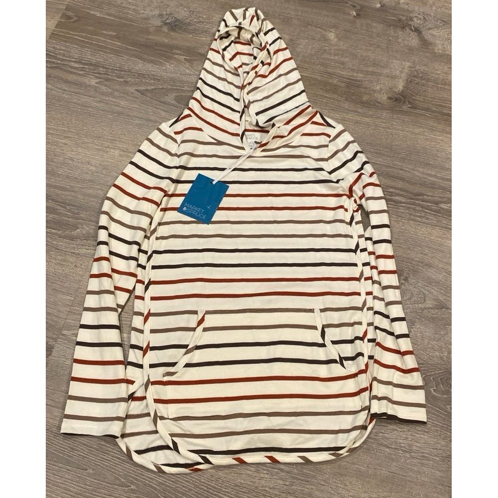 Market Spruce Striped Hoodie Casual Comfort‎ Pullover New with Tags